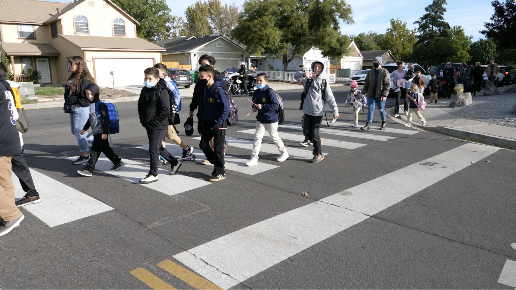  Students walking to school